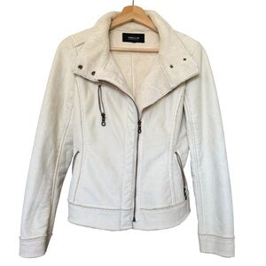 Vintage Comme Ca Ism Five Foxes Cream Ivory Suede Fur Japan Moto Jacket Womens M